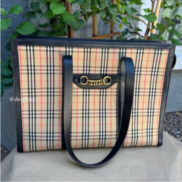 Burberry Large Link Zip 1983 Check Tote - Picture 3 of 14